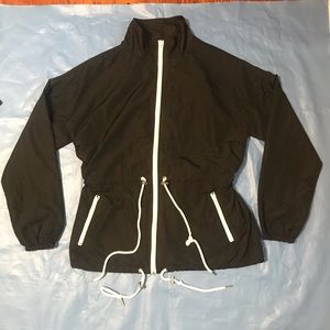 F21 Black Sport Light Windbreaker Style Jacket Blk